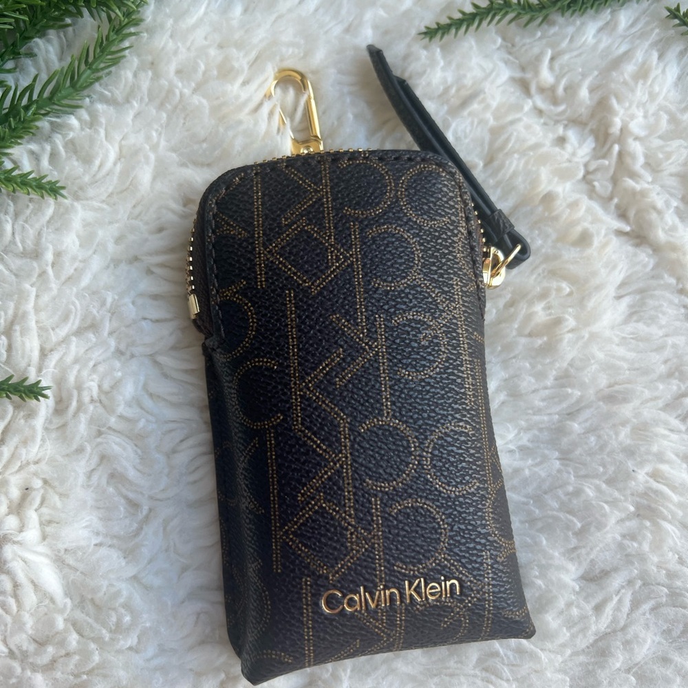 Calvin Klein Brown Monogram Pouch